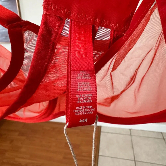 SKIMS ULTRA FINE‎ MESH UNDERWIRE SCOOP BRA Poppy size 44A Color SOLD OUT - Picture 5 of 9